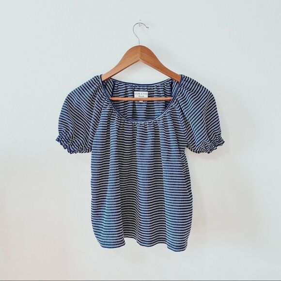 Madewell Texture & Thread Peasant Top in Stripe - Picture 4 of 8